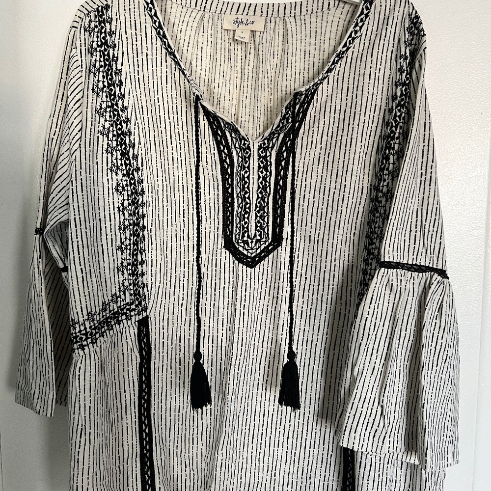 Style & Co BOHO Peasant Blouse